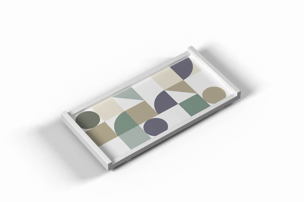 Khay SM HT trắng xanh 15x30