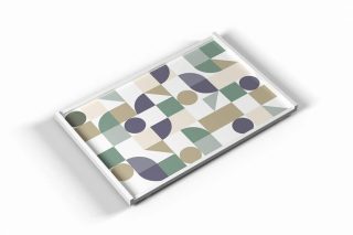 Khay SM HT trắng xanh 30x45