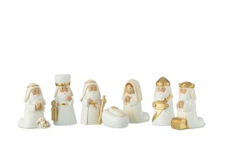 Set 7 Tượng Chúa Giáng Sinh Nhựa Màu Trắng/Gold