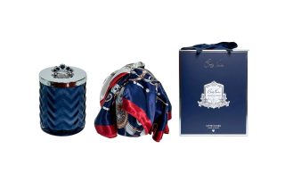 Nến Thơm Herringbone Navy & Silver