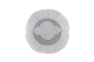 Gối Dentelle Tròn Thêu Trắng Xanh