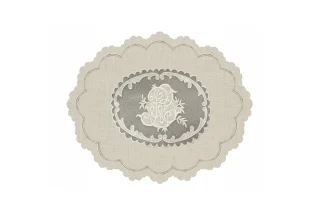 Set 4 Khăn Lót Đĩa Dentelle Tròn Beige