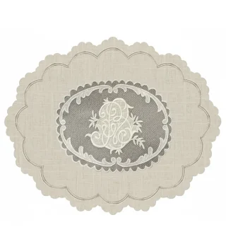 Set 4 Khăn Lót Đĩa Dentelle Tròn Beige